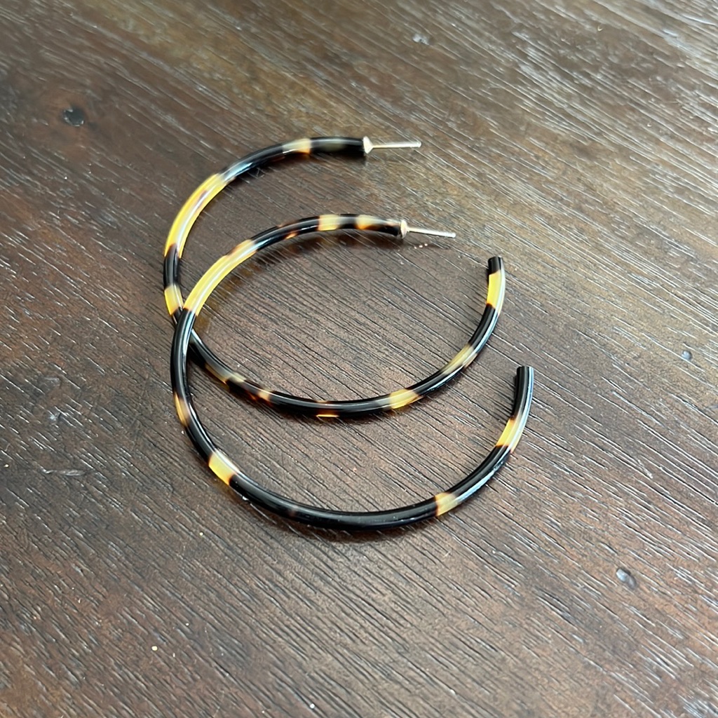 Tortoise Shell 2” Hoops